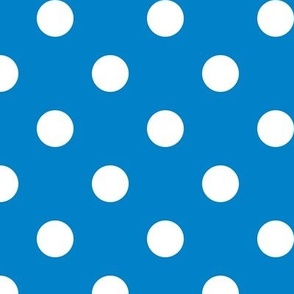 Big Polka Dot Pattern - True Blue and White