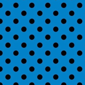 Polka Dot Pattern - True Blue and Black