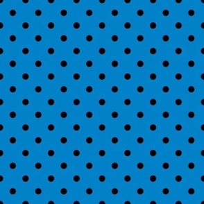 Small Polka Dot Pattern - True Blue and Black