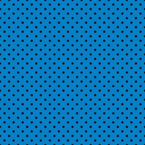 Tiny Polka Dot Pattern - True Blue and Black