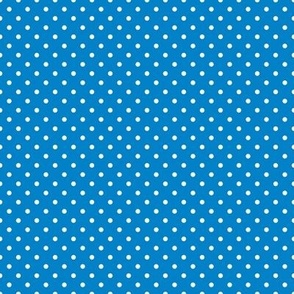 Tiny Polka Dot Pattern - True Blue and White