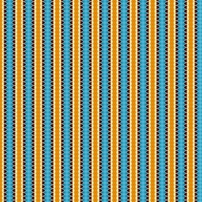 Abstract Stripes Design in Blue, Brown & Yellow Small