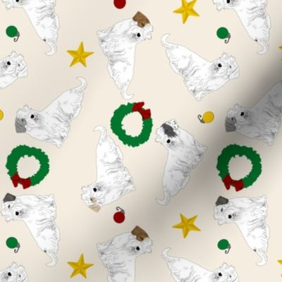 Tiny tailed Sealyham terriers - Christmas