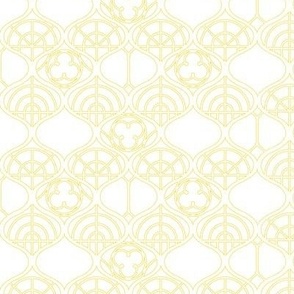 victorian lines ogee yellow on white