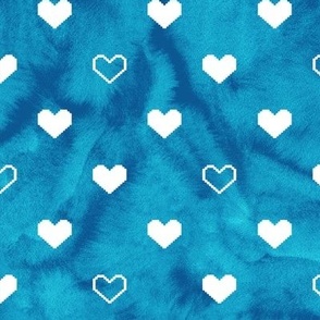 Pixel Heart - Blue Ripple Ink