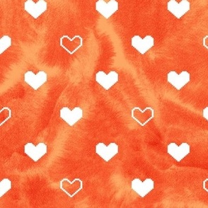 Pixel Hearts - Orange Ripple Hearts