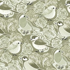 Little Bird Botanical - olive tree green 