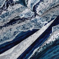 Ocean waves resin art water nature elements in deep navy blue