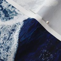 Ocean waves resin art water nature elements in deep navy blue