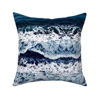 Ocean waves resin art water nature elements in deep navy blue