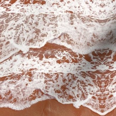 Ocean waves horizontal resin art water nature elements in rust caramel brown 