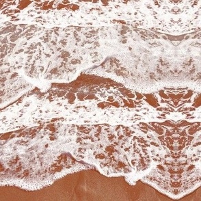Ocean waves horizontal resin art water nature elements in rust caramel brown 