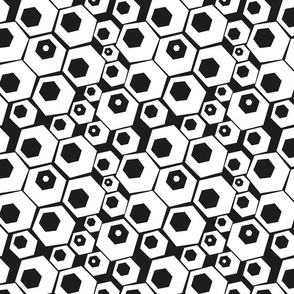 Hexagons in Black and White-medium