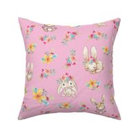bunny floral pink