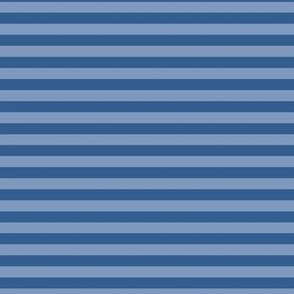 Horizontal Bengal Stripe Pattern - Dusty Blue and Lapis Blue