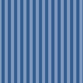 Vertical Bengal Stripe Pattern - Dusty Blue and Lapis Blue