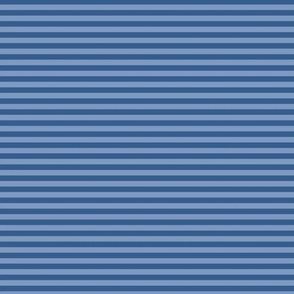 Small Horizontal Bengal Stripe Pattern - Dusty Blue and Lapis Blue