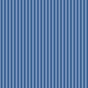 Small Vertical Bengal Stripe Pattern - Dusty Blue and Lapis Blue