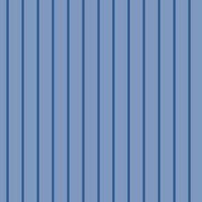 Vertical Pin Stripe Pattern - Dusty Blue and Lapis Blue