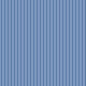 Small Vertical Pin Stripe Pattern - Dusty Blue and Lapis Blue