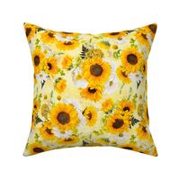 10" - Stand with Ukraine - Make love not war -Sunflowers Forever -Real Summer Sunflowers on yellow double layer