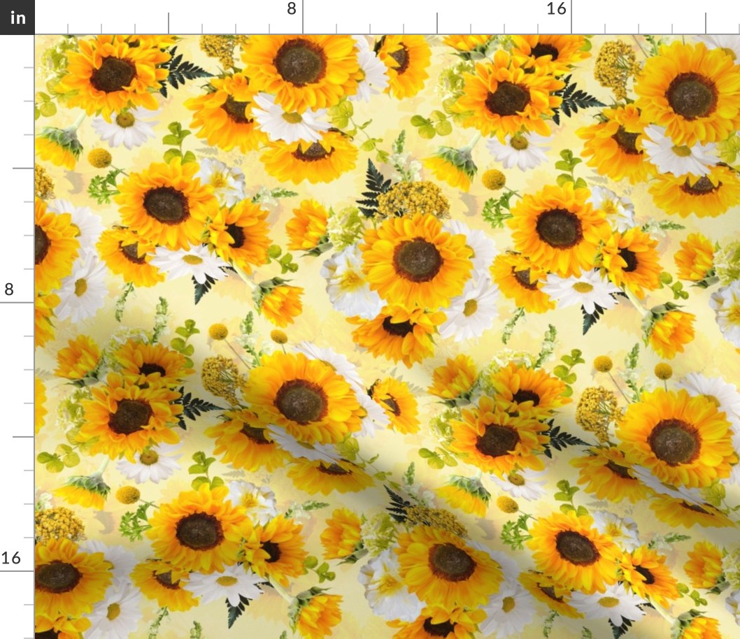 10" - Stand with Ukraine - Make love not war -Sunflowers Forever -Real Summer Sunflowers on yellow double layer