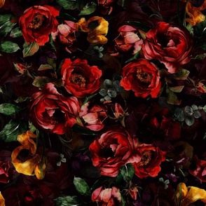 Dark Antique Rose Fabric, Wallpaper and Home Decor | Spoonflower