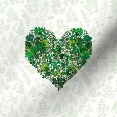 Shamrock Garden Heart Embroidery Template (White) 