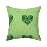 Shamrock Garden Heart Embroidery Template (Green) 