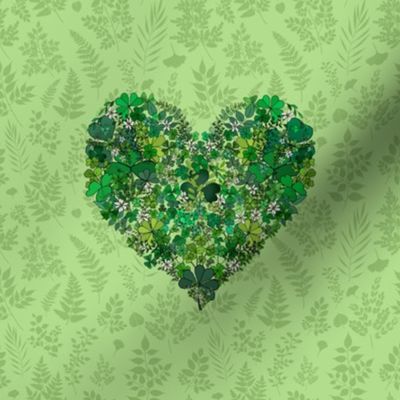 Shamrock Garden Heart Embroidery Template (Green) 