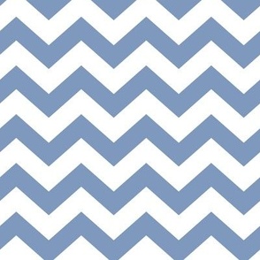 Chevron Pattern - Dusty Blue and White