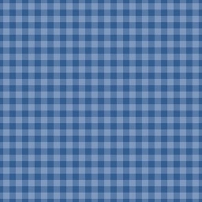 Small Gingham Pattern - Dusty Blue and Lapis Blue