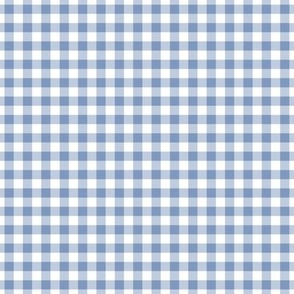 Small Gingham Pattern - Dusty Blue and White