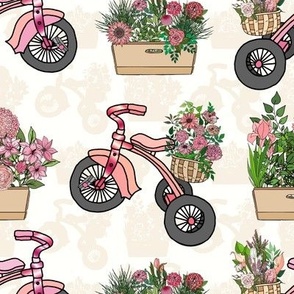 Tricycles With Flower Baskets 
