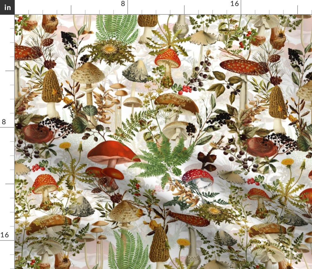 nostalgic toxic mushrooms in the forest Fabric | Spoonflower
