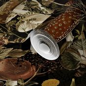 toxic mushrooms in the dark academia  forest on black- Antique Psychadelic  Mushroom Wallpaper fabric,mushrooms fabric