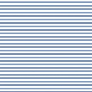 Small Horizontal Bengal Stripe Pattern - Dusty Blue and White