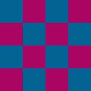 Dark Pink and Blue Checkerboard