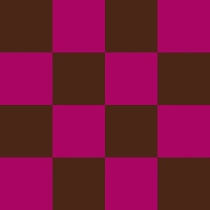 Lipstick Pink and Brown Checkerboard