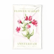Flower Market Amsterdam - Flower Market Amsterdam Tea towel,Flower Market Amsterdam Wall hanging and 