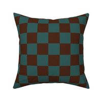 Dark Brown and Green Checkerboard