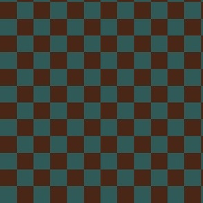 Dark Brown and Green Gingham