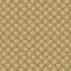 Uneven Dotty Flowers - Olive