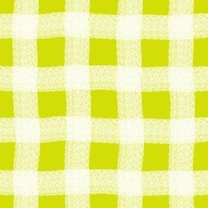 Large Chartreuse Wonky Spring Gingham