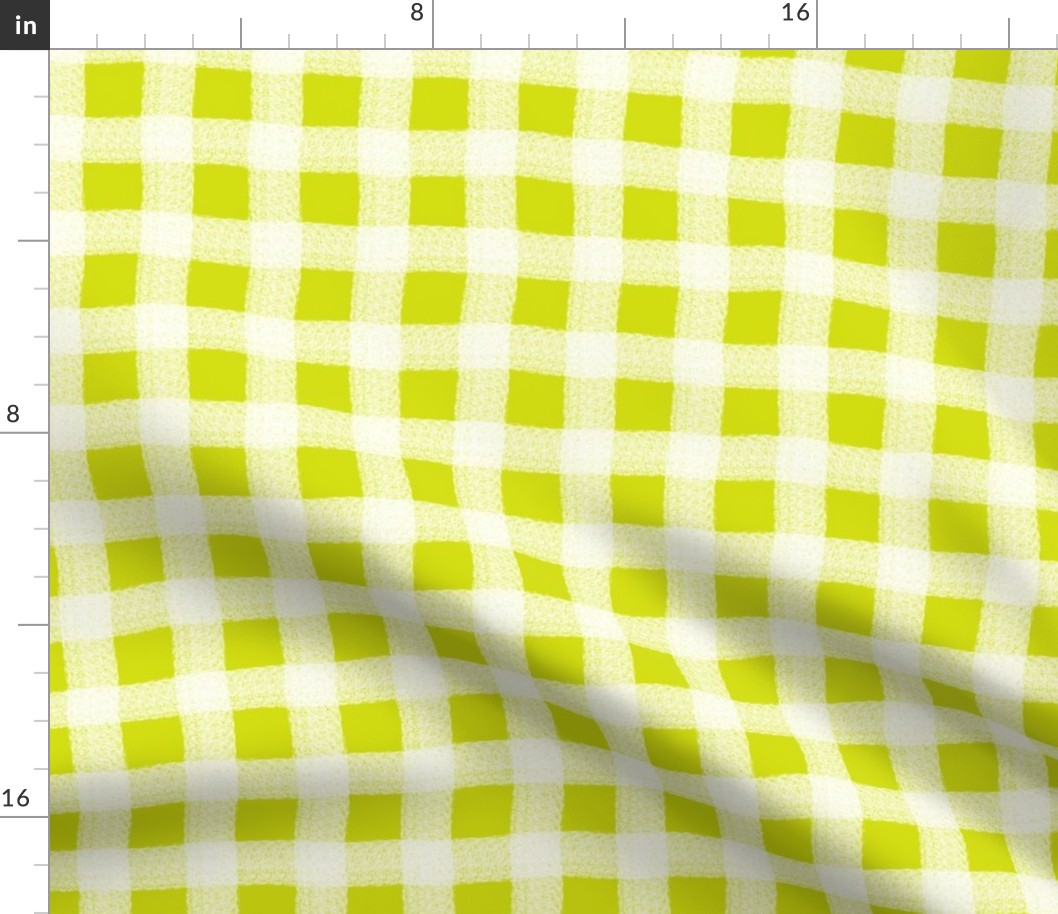 Large Chartreuse Wonky Spring Gingham