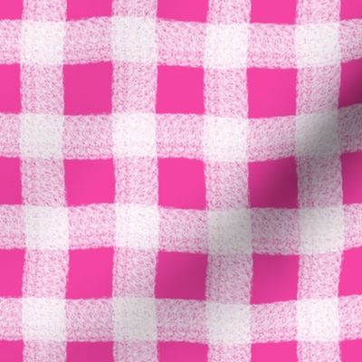 Large Hot Pink Wonky Spring Gingham