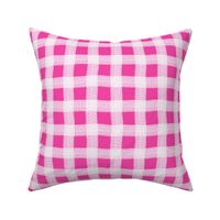 Large Hot Pink Wonky Spring Gingham