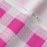 Large Hot Pink Wonky Spring Gingham