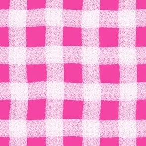 Large Hot Pink Wonky Spring Gingham