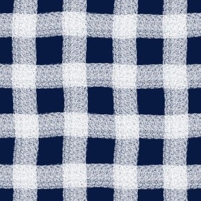 Large Midnight Blue Wonky Spring Gingham